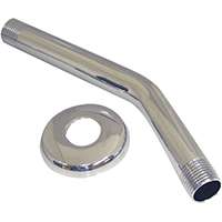 Danco 89179 Shower Arm with Flange, 1/2 in Connection, Threaded, 8 in L, Brass, Chrome Plated
