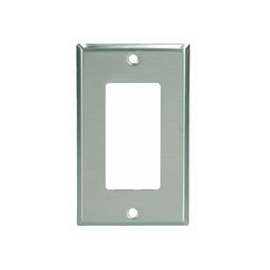 Eaton Cooper Wiring 93401 93401-BOX1 Wallplate, 4-1/2 in L, 2-3/4 in W, 1 -Gang, Stainless Steel, Brushed Satin