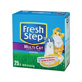Fresh Step 30468 Cat Litter, 25 lb Capacity, Blue/Gray/Green/White, Dry Solid