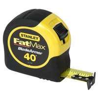 STANLEY 33-740L Tape Measure, 40 ft L Blade, 1-1/4 in W Blade, Steel Blade, ABS Case, Black/Yellow Case