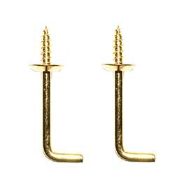 ProSource Shoulder Hook, 15/32 in Opening, 4.5 mm Thread, 2-1/16 in L, Brass, Brass