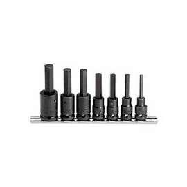 7 Pc. Hex Bit Impact Socket Set, 1/2 in