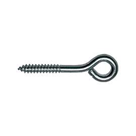 ProSource LR-222-PS Screw Eye, 2.5 mm Dia Wire, 3 mm Thread, 11/32 in L Thread, 1-1/8 in OAL, Steel, Zinc