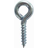 ProSource LR-209-PS Screw Eye, 2.5 mm Dia Wire, 3.2 mm Thread, 25/64 in L Thread, 1-3/16 in OAL, Steel, Zinc