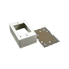 Wiremold B35 Outlet Box, 0 -Knockout, Steel, Ivory, Wall Mounting
