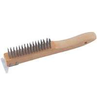 ProSource TGE-WB416 Wire Brush with Scraper, 1-3/4 in L Trim, Zinc Bristle, 3/4 in W Brush, 10-1/4 in OAL
