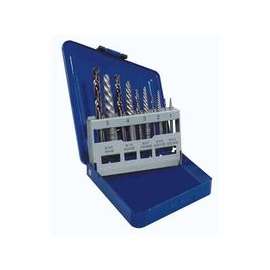 10-pc Spiral Extractor & Drill Bit Set in Metal Index