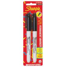 Fine Tip Permanent Marker, Black, 36 Bulk