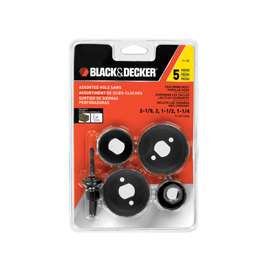 Black+Decker 71-120 Hole Saw Kit, 5-Piece, Steel