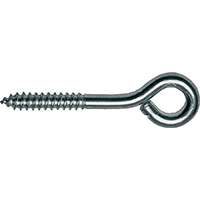 ProSource LR-226-PS Screw Eye, 2.4 mm Dia Wire, 3.1 mm Thread, 5/16 in L Thread, 13/16 in OAL, 36 lb Working Load, Steel
