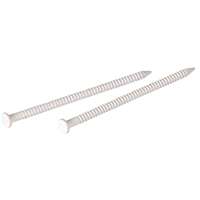 HILLMAN 532662 Panel Nail, 1-5/8 in L, Steel, Tempered, Flat Head, Ring Shank, White, 1.5 oz