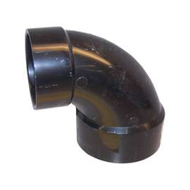 CANPLAS 102223BC Reducing Closet Pipe Elbow, 4 x 3 in, Hub, 90 deg Angle, ABS, Black