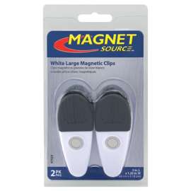 2PK LG WHT Magnet Clips