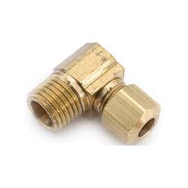 Anderson Metals 750069-0606 Tube Elbow, 3/8 in, 90 deg Angle, Brass, 200 psi Pressure