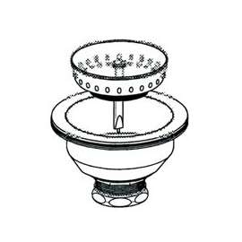 Plumb Pak PP5411 Basket Strainer with Fixed Post, Stainless Steel, For: 3-1/2 in Dia Opening Kitchen Sink