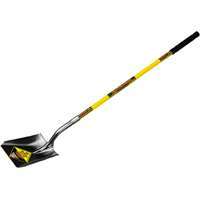 Structron 49732 Square Point Shovel, 9-1/2 in W Blade, 14 ga Gauge, Carbon Spring Steel Blade, Fiberglass Handle