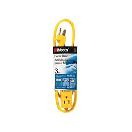CCI 0863 Extension Cord, 14 AWG Cable, 25 ft L, 15 A, 125 V, Yellow