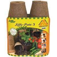 Jiffy JP322 22X3 Round Jiffy Peat Pots, Canadian Sphagnum Peat Moss/Wood Pulp