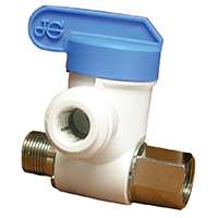 John Guest ASVPP1LF Adapter Valve, 3/8 x 3/8 x 1/4 in Connection, Male Compression x Female Compression x Tube