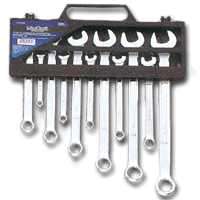 Vulcan TR-H11 Combination Wrench Set, 11-Piece, Chrome Vanadium Steel, Mirror Polish, Silver
