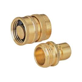 Landscapers Select GB9615 Hose Connector, 3/4 in, Male and Female, Brass, Brass