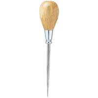 GENERAL 818 Scratch Awl, 3-1/2 in L Shank, 6-1/2 in OAL, Fluted Handle, Hardwood Handle, Steel Shank