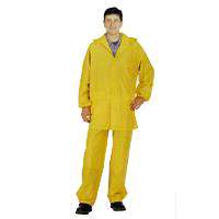 Diamondback 8127LBXX Rain Suit, 2XL, 31-1/2 in Inseam, PVC, Yellow, Drawstring Collar, Zipper with Storm Flap Closure