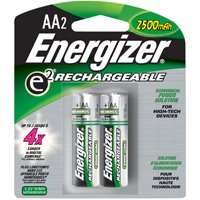 Energizer NH15BP-2 Rechargeable Battery, 1.2 V Battery, 2300 mAh, AA Battery, Nickel-Metal Hydride, Green/Silver