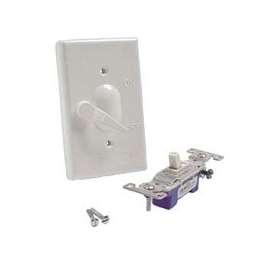 HUBBELL 5121-1 Toggle Cover, 4-39/64 in L, 2-53/64 in W, Metal, White, Powder-Coated