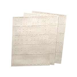 HY-KO 30014 Die-Cut Number and Letter Set, 2 in H Character, White Character, White Background, Vinyl