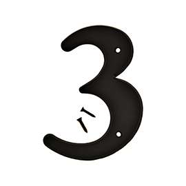 HY-KO 30200 Series 30203 House Number, Character: 3, 6 in H Character, Black Character, Plastic