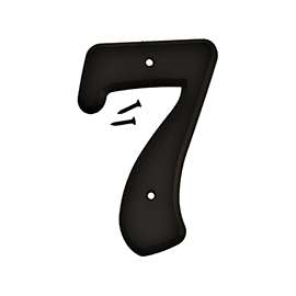 HY-KO 30200 Series 30207 House Number, Character: 7, 6 in H Character, Black Character, Plastic
