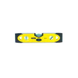 STANLEY 43-511 Torpedo Level, 9 in L, 3-Vial, 2-Hang Hole, Magnetic, Aluminum