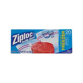 Ziploc 00388 Freezer Bag, 1 qt Capacity