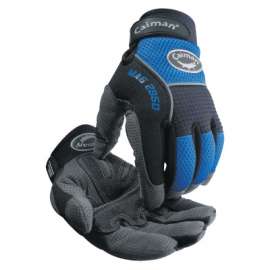 2950 Synthetic Leather Padded Palm Grip Mechanics Gloves, 2X-Large, Black/Blue/Gray