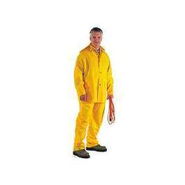 Diamondback SRS3/111-M Rain Suit, M, 28-1/2 in Inseam, Polyester/PVC, Yellow, Comfortable Corduroy Collar