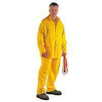 Diamondback SRS3/111-L Rain Suit, L, 29-1/2 in Inseam, Polyester/PVC, Yellow, Comfortable Corduroy Collar
