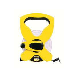 STANLEY 34-790 Measuring Tape, 100 ft L Blade, 1/2 in W Blade, Fiberglass Blade, ABS Case, Black/Yellow Case