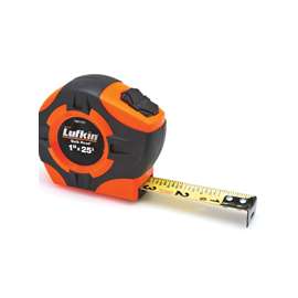 Crescent Lufkin Quikread Series PQR1425N Tape Measure, 25 ft L Blade, 1 in W Blade, Steel Blade, ABS Case, Orange Case