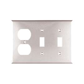 Eaton Wiring Devices 2158W-BOX Combination Wallplate, 4-1/2 in L, 6-3/8 in W, 3 -Gang, Thermoset, White