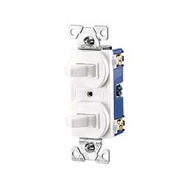 Eaton Wiring Devices 275W-BOX Combination Toggle Switch, 15 A, 120/277 V, Screw Terminal, Steel Housing Material