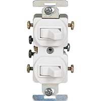 Eaton Wiring Devices 276W-BOX Combination Toggle Switch, 15 A, 120/277 V, Screw Terminal, Steel Housing Material