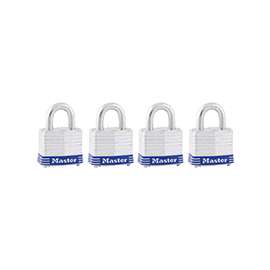 Master Lock 3008D Padlock, Keyed Alike Key, 9/32 in Dia Shackle, 3/4 in H Shackle, Steel Shackle, Steel Body, Laminated