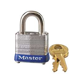Master Lock 7KA P493 Padlock, Keyed Alike Key, Open Shackle, 3/16 in Dia Shackle, 9/16 in H Shackle, Steel Shackle