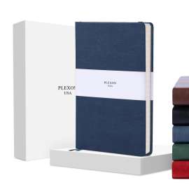 Plexon Dotted Journal Notebook, Notebook Journal 160 Pages, Dotted Notebook Medium 5.7 inches x 8 inches, 120 GSM Thick Paper, Navy Blue, Hardcover, Gifts Box Included