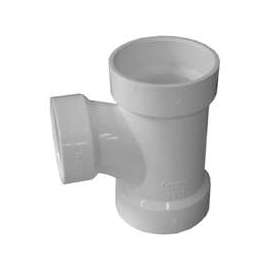 CANPLAS 192126L Sanitary Pipe Tee, 2 x 1-1/2 in, Hub, PVC, White
