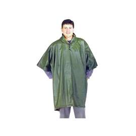 Diamondback 2690 Poncho, One-Size, PVC, Olive/Yellow, Drawstring Collar, Side Snap Closure