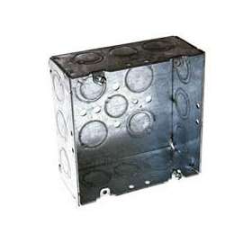 RACO 8257 Outlet Box, 1 -Gang, 12 -Knockout, Steel, Silver, Galvanized, FM Bracket Mounting