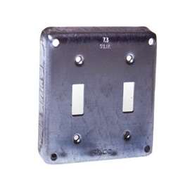 RACO 803C Exposed Work Cover, 4-3/16 in L, 4-3/16 in W, Square, Galvanized Steel, Gray