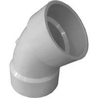 CANPLAS 192503 Sanitary Pipe Elbow, 3 in, Hub, 45 deg Angle, PVC